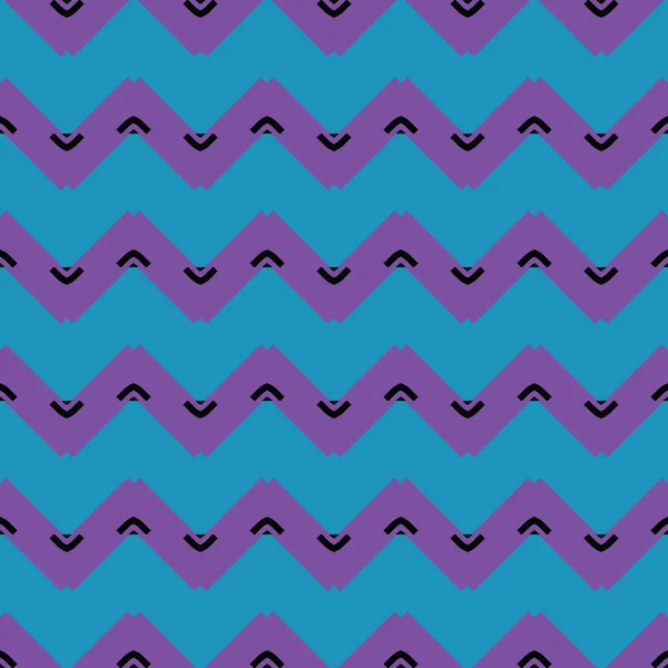 幾何学的形状を持つベクトルシームレスパターンテクスチャの背景 青で着色 紫と黒の色 — ストックベクタ