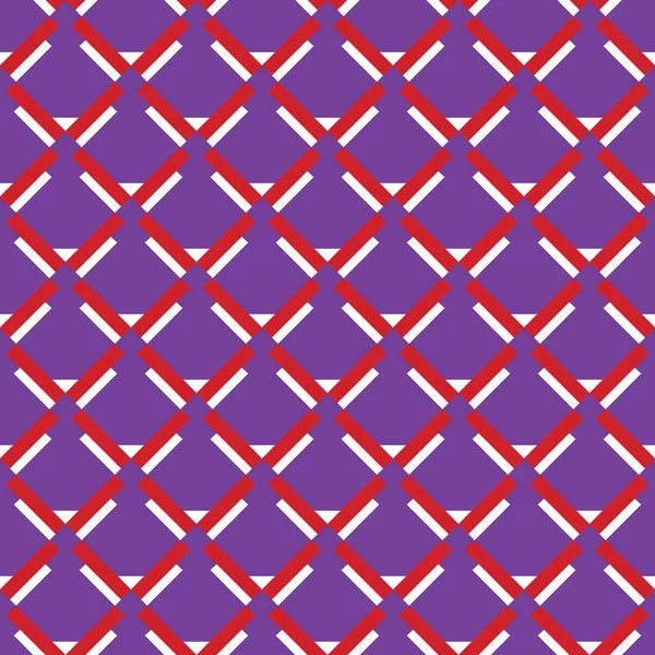 幾何学的形状を持つベクトルシームレスパターンテクスチャの背景 紫で着色 赤と白の色 — ストックベクタ