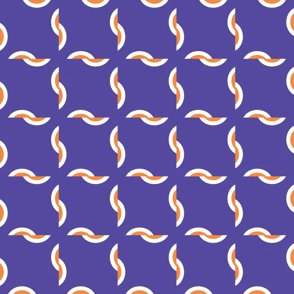Векторный Бесшовный Текстурный Фон Геометрическими Фигурами Окрашенный Фиолетовый Оранжевый Белый — стоковый вектор