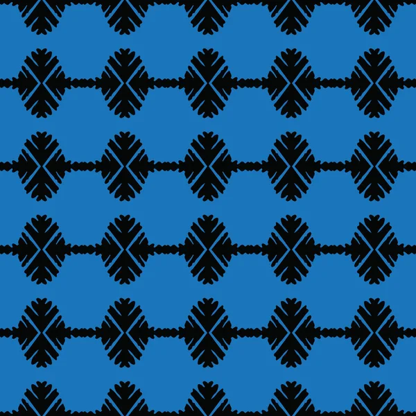 Geometrik Şekilli Mavi Siyah Renkli Vektörsüz Desen Arkaplanı — Stok Vektör