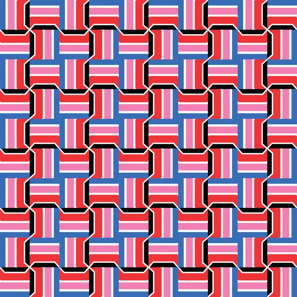 Векторный Бесшовный Текстурный Фон Геометрическими Фигурами Окрашенный Красный Розовый Черный — стоковый вектор
