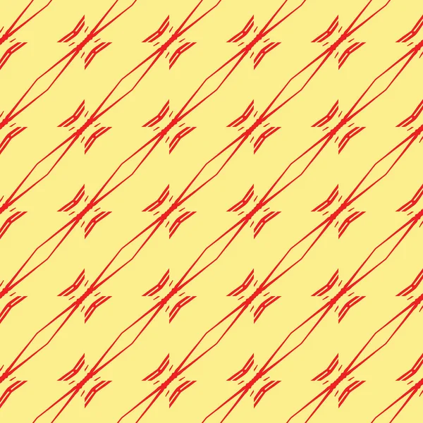 Векторный Бесшовный Текстурный Фон Геометрическими Фигурами Окрашенный Желтый Красный Цвета — стоковый вектор