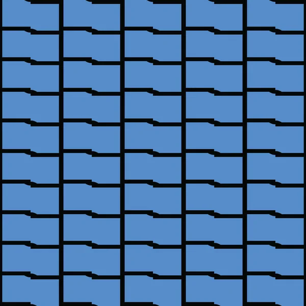 Geometrik Şekilli Mavi Siyah Renkli Vektörsüz Desen Arkaplanı — Stok Vektör