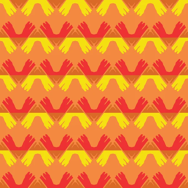 Векторный Бесшовный Текстурный Фон Геометрическими Фигурами Окрашенный Оранжевый Желтый Красный — стоковый вектор