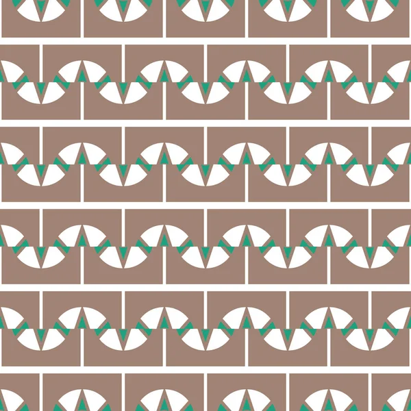 Vector Seamless Pattern Texture Background Geometric Shapes Colored Brown Green — Stock Vector