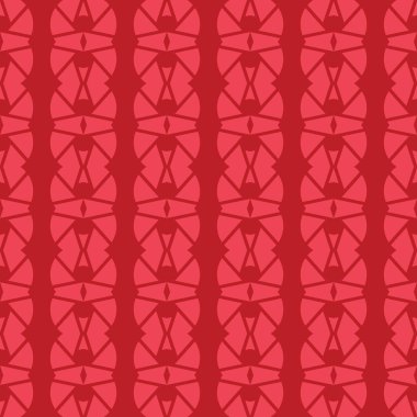 Geometrik şekilli, kırmızı renklere boyanmış vektörsüz desen arkaplanı.