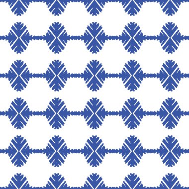 Geometrik şekilli, mavi ve beyaz renklerle renklendirilmiş vektörsüz desen arkaplanı.