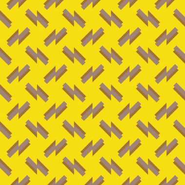 Geometrik şekilli, sarı ve kahverengi renkli vektörsüz desen arkaplanı.