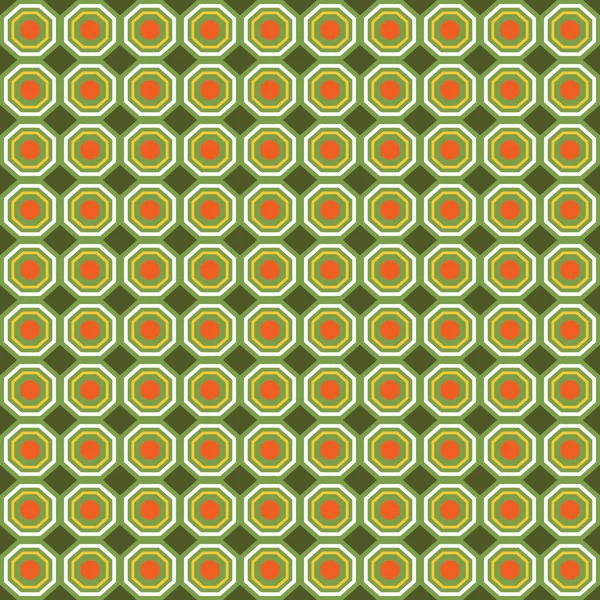 Geometrik Şekilli Turuncu Sarı Yeşil Beyaz Renklerde Vektörsüz Desen Arkaplanı — Stok Vektör