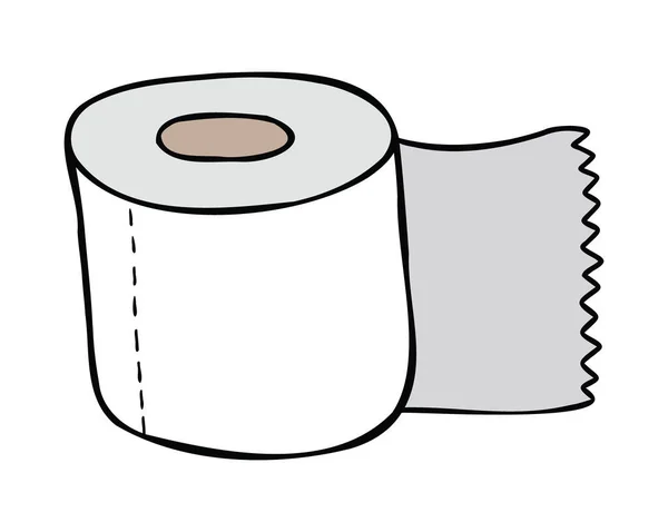 Tecknad Vektor Illustration Toalettpapper Färgade Och Svarta Konturer — Stock vektor