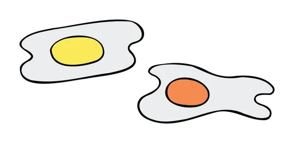 Cartoon Vector Illustration Farm Fresh Egg Store Bought Egg Colored — Stock Vector