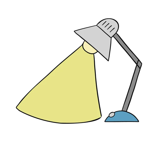Tecknad Vektor Illustration Bordslampa Och Ljus — Stock vektor