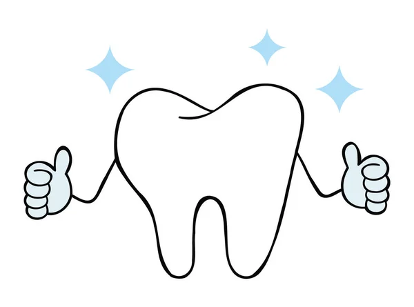 Rajzfilm Vektor Illusztráció Fehér Fogú Kabala Karakter Adja Hüvelykujját Fel — Stock Vector