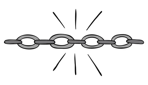 Illustrazione Del Vettore Del Fumetto Della Forte Catena Solida Contorni — Vettoriale Stock