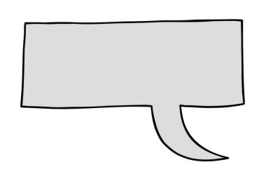 Boş konuşma balonunun çizgi film vektör çizimi. Renkli ve siyah çizgiler.