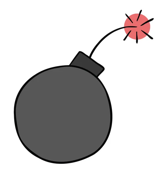 Desenhos Animados Ilustração Vetorial Bomba Prestes Explodir Desenhos Coloridos Pretos —  Vetores de Stock