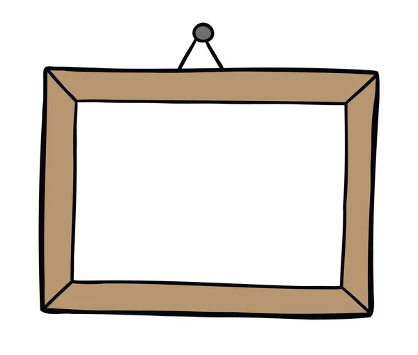 Cartoon Vektor Ilustrace Obrazového Rámu Visí Zdi Barevné Černé Obrysy — Stockový vektor