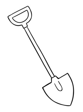 Küreğin karikatür vektör çizimi. Siyah ve beyaz çizgili.