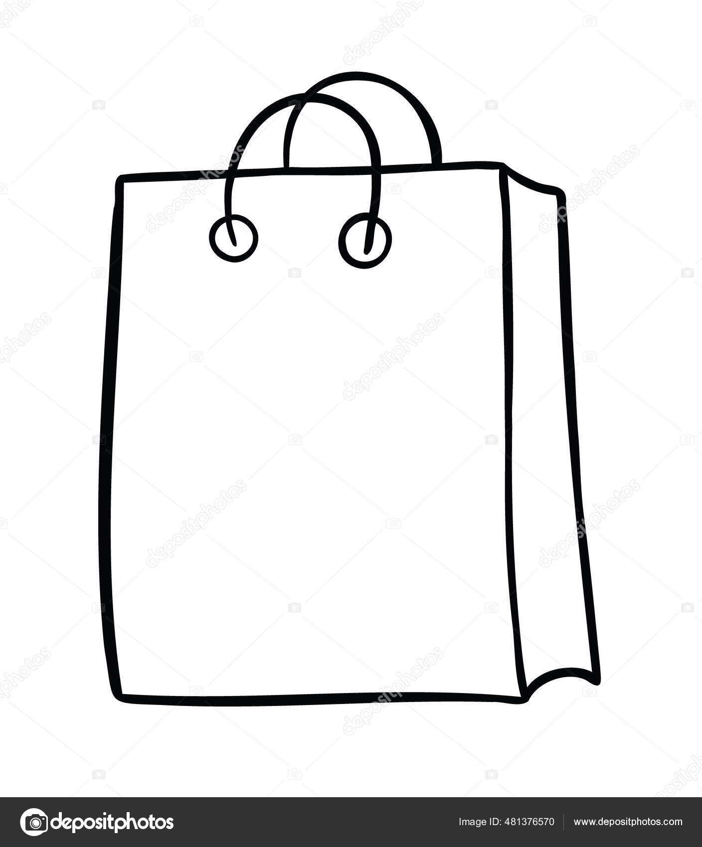Cartoon Vector Illustration Shopping Bag Black Outlined White Colored Stock  Vector by ©Emrah_Avci 481376570