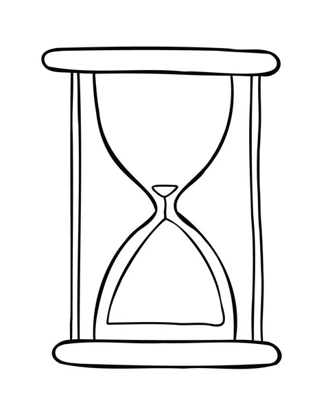 Cartoon Vector Illustration Hourglass End Черный Контур Белый Цвет — стоковый вектор