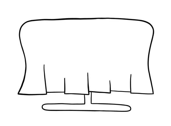 Desenhos Animados Vetor Ilustração Mesa Jantar Capa Preto Delineado Branco —  Vetores de Stock