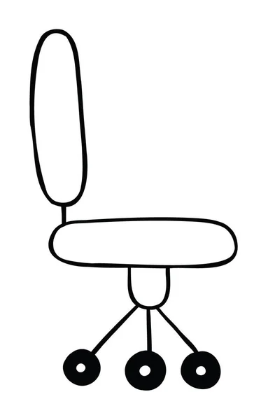 Desenhos Animados Ilustração Vetorial Cadeira Escritório Preto Delineado Branco Colorido —  Vetores de Stock
