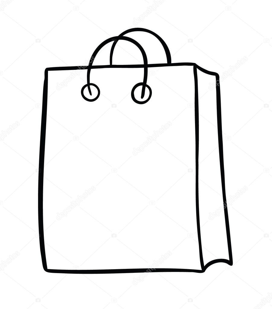 Dibujos Animados Vector Ilustracion Bolsa Compras Negro Perfilado Color Blanco Vector de stock por Emrah Avci 481376570