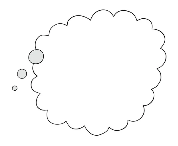 Kreslená Prázdná Myšlenková Bublina Vektorová Ilustrace Barevné Černé Obrysy — Stockový vektor