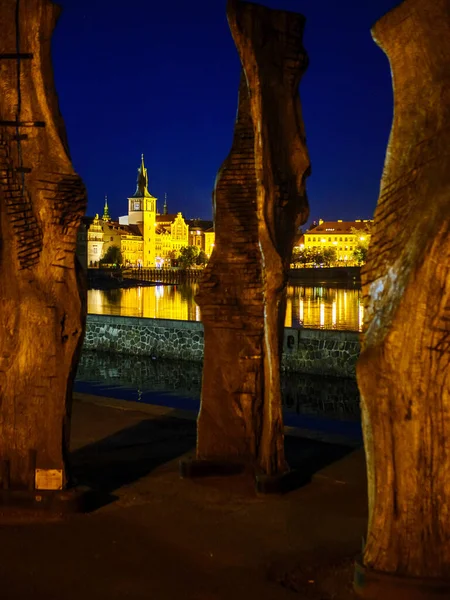 Blick Vom Ufer Der Kampa Insel Auf Die Prager Altstadt — Stockfoto