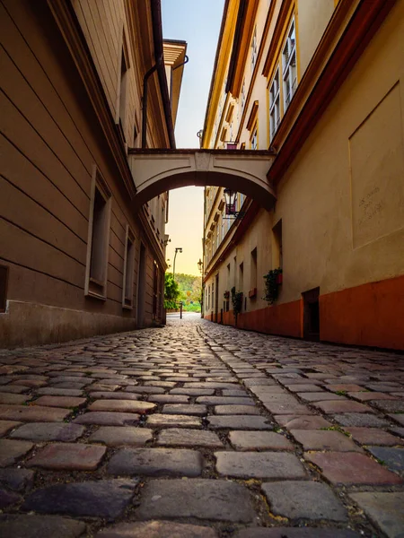 Narrow Cobblestoned Street Historic Prague Old Town Royalty Free Stock Photos