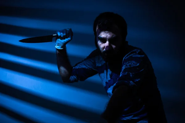 Killer with Knife — Stock Photo, Image