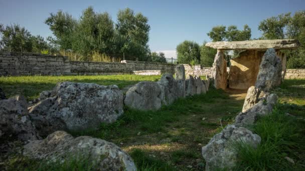 Timelapse Dolmen Della Chianca Unesco Werelderfgoed Bisceglie Apulië Zuid Italië — Stockvideo