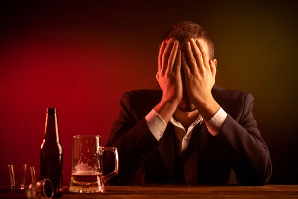 Desperate Drunk Businessman — Stock Photo, Image