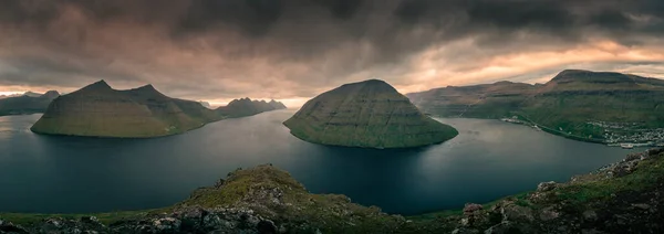 Paesaggio Panoramico Presso Belvedere Klakkur Vicino Klaksvik Sull Isola Bordoy — Foto Stock