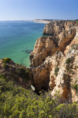 Lagos, Portekiz Algarve kayalıklardan ile Sahil