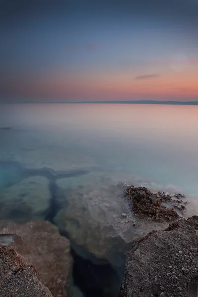 Coast during sunset in Krk, Croatia — Stock Photo, Image