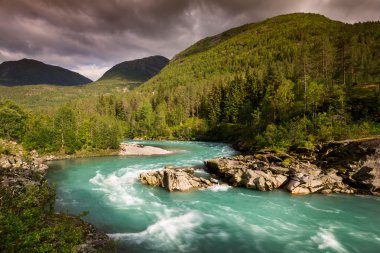 Mountain river in Norway clipart