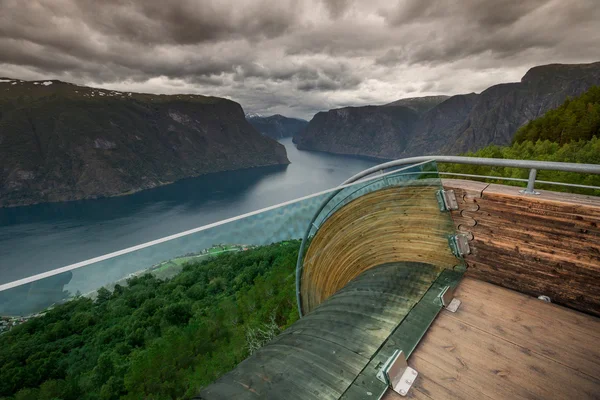 Miradouro Snovegen no fiorde de Aurlands — Fotografia de Stock