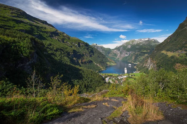 Fiorde de Geiranger de Flydalsjuvet — Fotografia de Stock