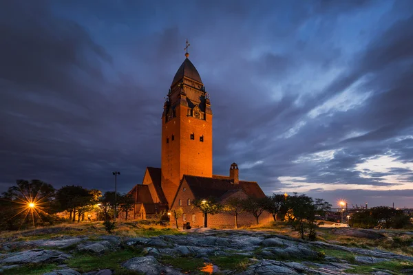 Kilise Masthugget gece Gothenburg