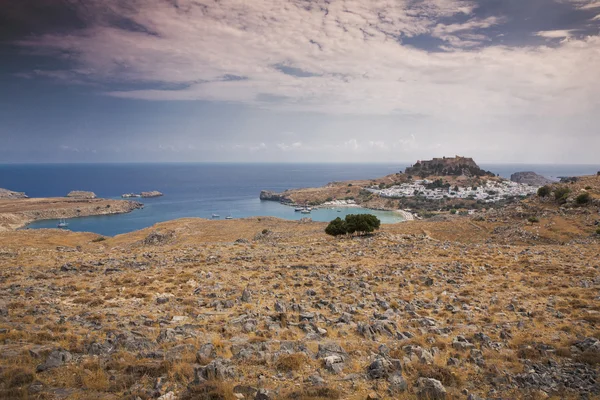 Auf Griechische Stadt Lindos Rhodos — Fotografia de Stock