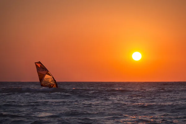 Windsurfen im Sonnenuntergang — Stockfoto