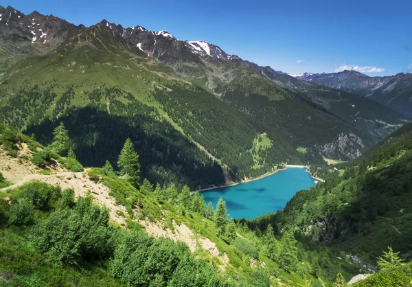 Dağ gölü Lago di Pian Palu Alpleri'nde, İtalya