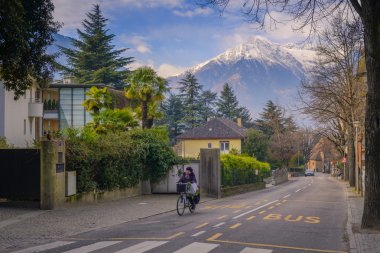 Merano kışın, South Tyrol, İtalya