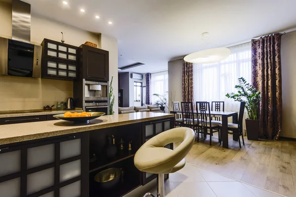 Modern elegant kitchen with dining area — Stock Photo, Image