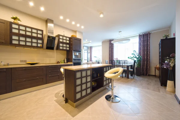 Modern elegant kitchen with dining area — Stock Photo, Image