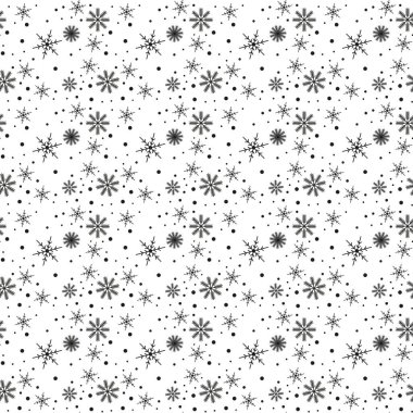 Vektör Noel ve Yeni Yıl kar taneleriyle kusursuz desen.