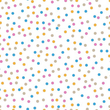 Rastgele renkli daireleri olan kusursuz bir doku. Vektör deseni.