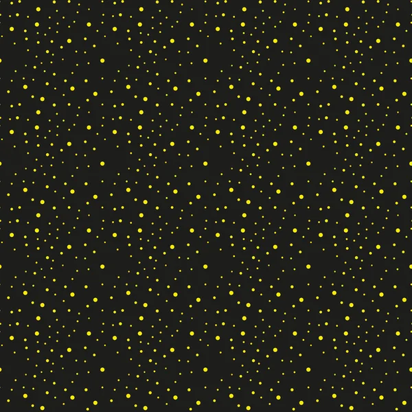 Yellow dot seamless pattern on black background. Vector seamless pattern. Simple graphic design. eps 10 — Stock Vector