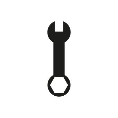 İngiliz anahtarı simgesi. Mobil konsept ve web uygulamaları için anahtar simgesi. İnce katı anahtar simgesi ağ ve mobil için kullanılabilir